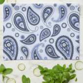 Blauw Paisley Patroon Theedoek (Gevouwen)