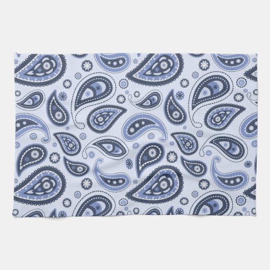 Blauw Paisley Patroon Theedoek (Horizontaal)