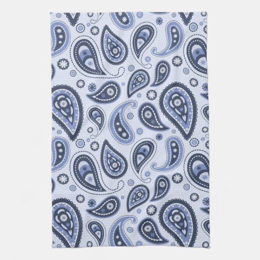 Blauw Paisley Patroon Theedoek (Verticaal)