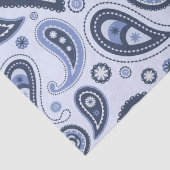 Blauw Paisley Patroon Tissuepapier (Detail)