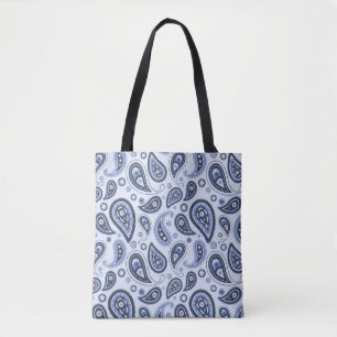 Blauw Paisley Patroon Tote Bag