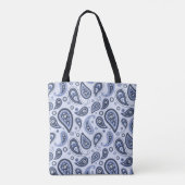 Blauw Paisley Patroon Tote Bag (Achterkant)