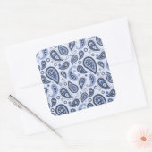 Blauw Paisley Patroon Vierkante Sticker (Envelop)