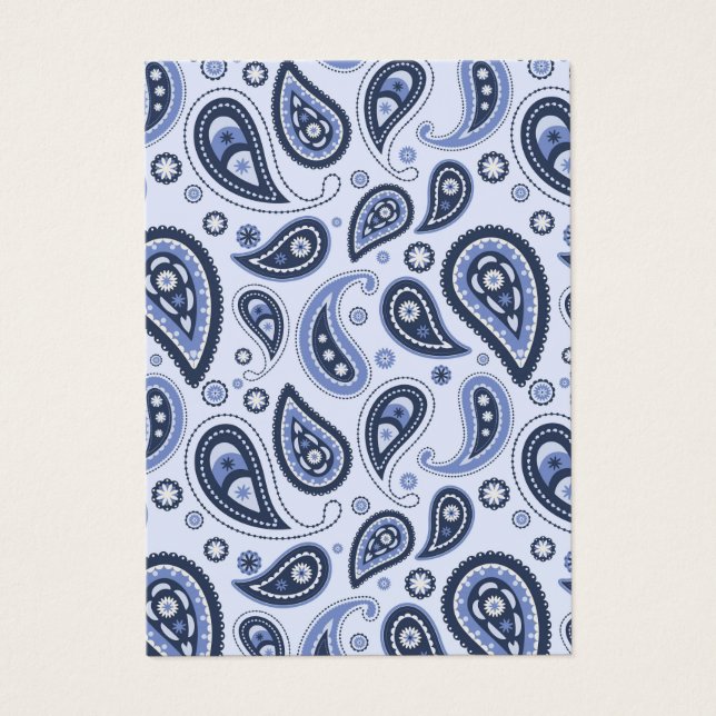 Blauw paisley patroon visitekaartje (Voorkant)