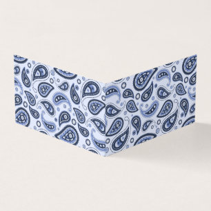 Blauw paisley patroon visitekaartje