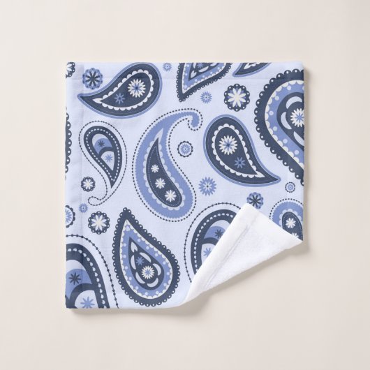 Blauw Paisley Patroon Washandje (Wasdoekje)