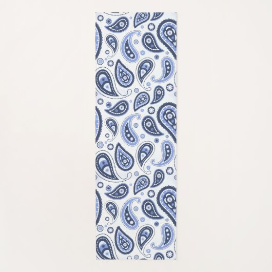 Blauw Paisley Patroon Yogamat (Voorkant)