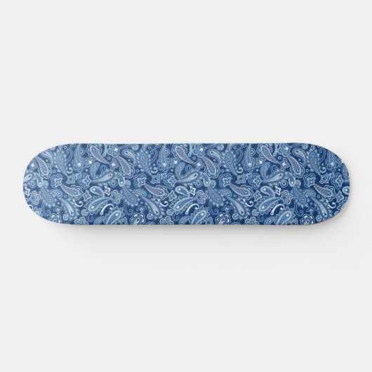 Blauw Paisley Skateboard (Horizontaal)