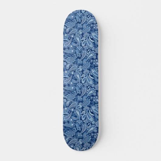 Blauw Paisley Skateboard (Voorkant)