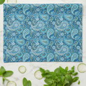Blauw paisley theedoek (Gevouwen)