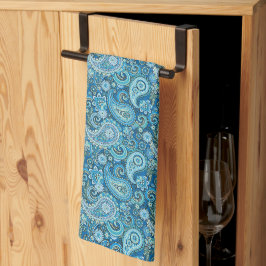Blauw paisley theedoek