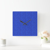 Blauw Paisley Vierkante Klok (Huis)