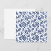 Blauw paisleypatroon aankondiging (Voorkant / Achterkant)