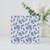 Blauw paisleypatroon aankondiging (Staand voorkant)
