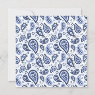 Blauw paisleypatroon aankondiging
