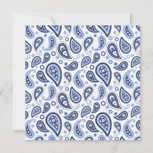 Blauw paisleypatroon aankondiging (Voorkant)