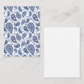 Blauw paisleypatroon advieskaart (Voorkant / Achterkant)