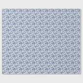 Blauw paisleypatroon cadeaupapier (Vlak)
