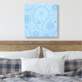 Blauw paisleypatroon canvas afdruk (Insitu (Slaapkamer))