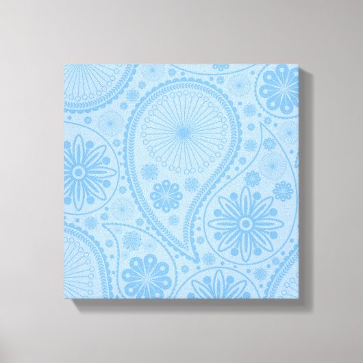 Blauw paisleypatroon canvas afdruk (Voorkant)