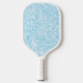 Blauw paisleypatroon en roze monogram pickleball paddle (Achterkant)