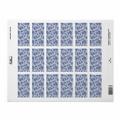 Blauw paisleypatroon etiket (Full Sheet)