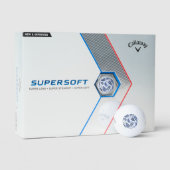 Blauw paisleypatroon golfballen (Verpakking)