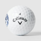 Blauw paisleypatroon golfballen (Logo)