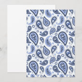 Blauw paisleypatroon menu (Voorkant / Achterkant)