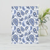 Blauw paisleypatroon menu (Staand voorkant)