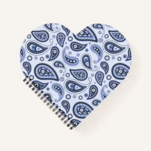 Blauw paisleypatroon notitieboek