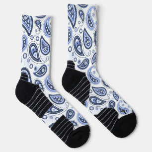 Blauw paisleypatroon sokken