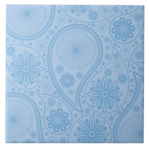 Blauw paisleypatroon tegeltje