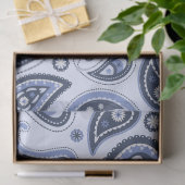 Blauw paisleypatroon tissuepapier (Geschenk)