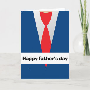 Blauw pak rode das vaderdag kaart