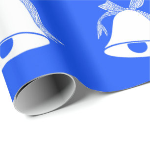Blauw pakpapier met belmotief