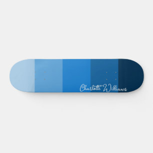BLAUW PALETTE COLOR SHADE STRIPES PATROON NAVY NAM PERSOONLIJK SKATEBOARD