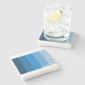 BLAUW PALETTE KLEUR SHADE SOLID STRIPES POEDER NAV STENEN ONDERZETTER (Zijkant)