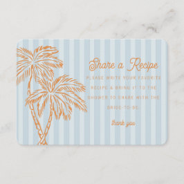 Blauw Palm Springs Pastel Strand Deel Receptkaart Informatiekaartje