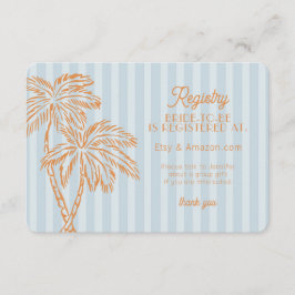 Blauw Palm Springs Pastel Strand Register Inzetkaa Informatiekaartje