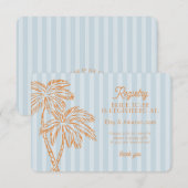 Blauw Palm Springs Pastel Strand Register Inzetstu Informatiekaartje (Voorkant / Achterkant)
