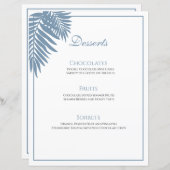 Blauw Palmhuwelijk 8.5x11  Dessert Menu (Voorkant / Achterkant)