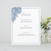 Blauw Palmhuwelijk 8.5x11  Dessert Menu (Staand voorkant)