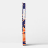 Blauw palmsilhouet, oranje achtergrond Case-Mate iPhone case (Achterkant / Links)