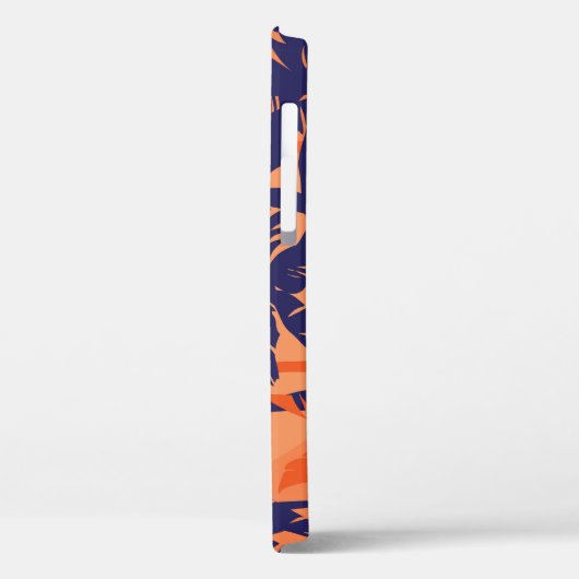 Blauw palmsilhouet, oranje achtergrond Case-Mate iPhone case (Achterkant / Links)