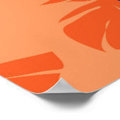 Blauw palmsilhouet, oranje achtergrond poster (Hoek)