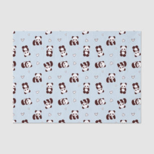 Blauw Panda Hart Weefsel Papier