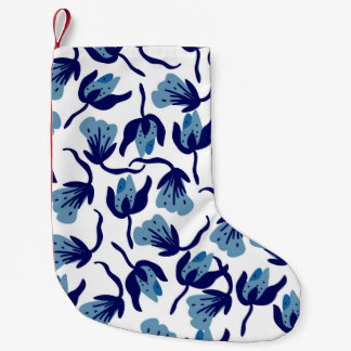 Blauw Pansy Floral: met de hand getekend naadloos. Kleine Kerstsok