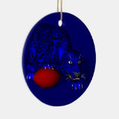Blauw panter keramisch ornament (Rechts)