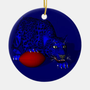 Blauw panter keramisch ornament